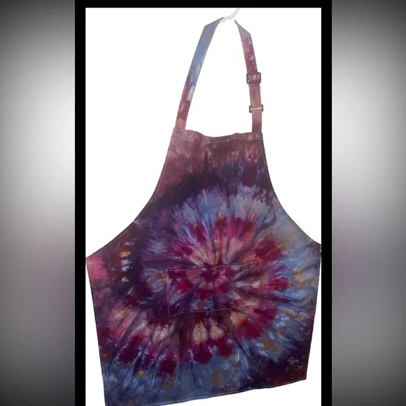 🌌Custom Made ice dye tie dye galaxy universe space apron with front pockets 🪐 - Picture 3 of 5